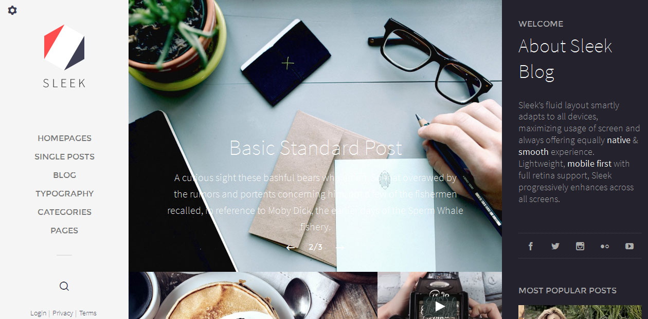 Sleek - Grid Style WordPress Themes