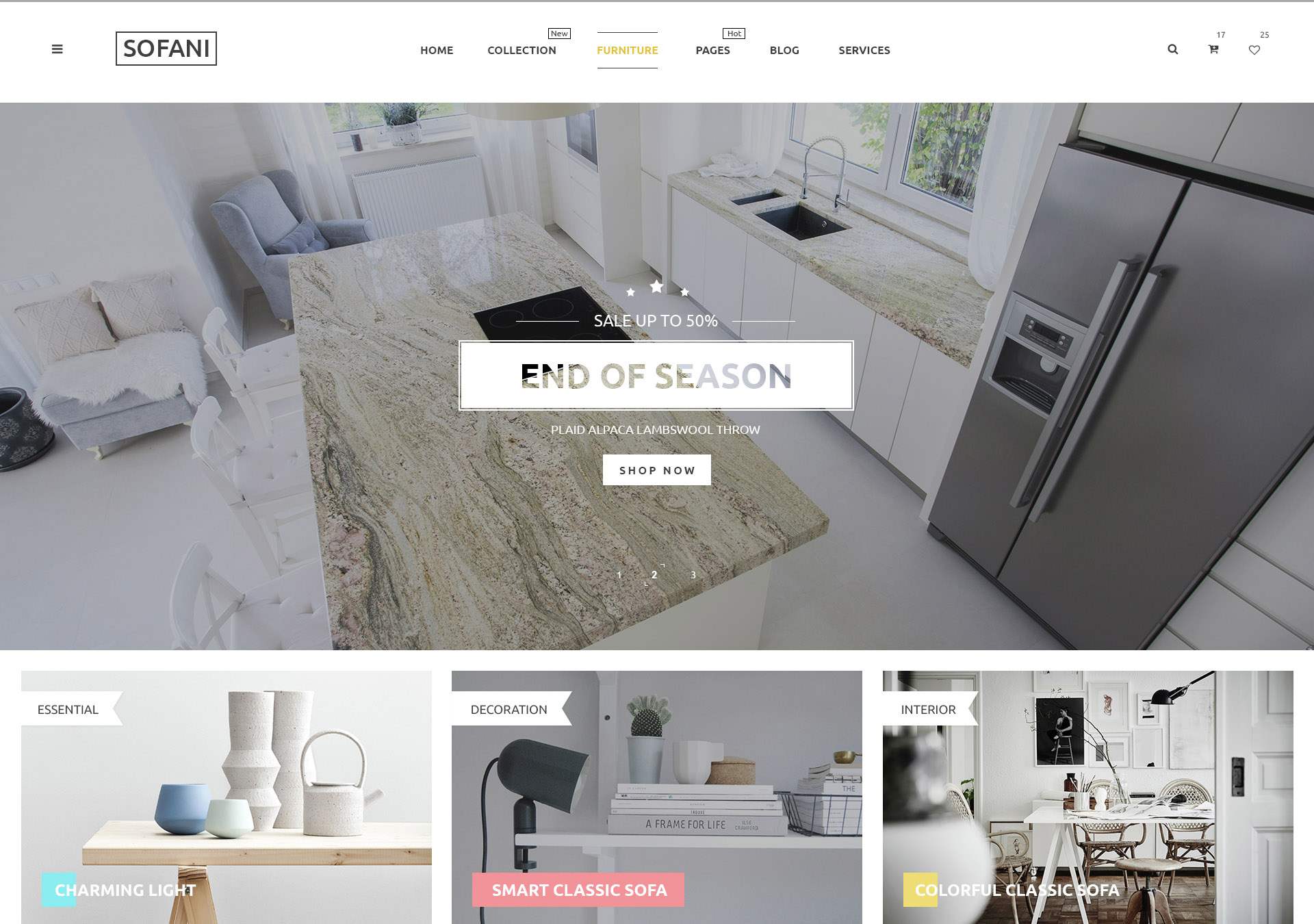 Sofani - Furniture Store PSD Template