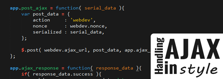 Handling AJAX in WordPress in Style