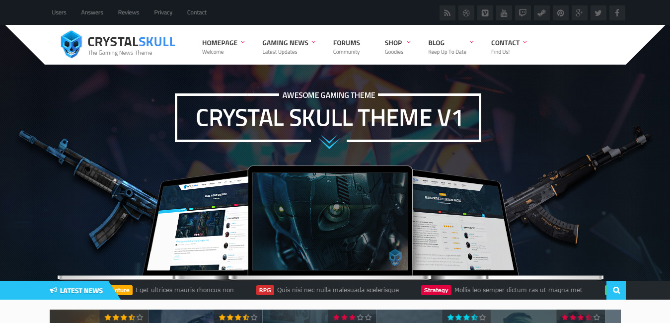 CrystalSkull - Gaming Magazine WordPress Theme