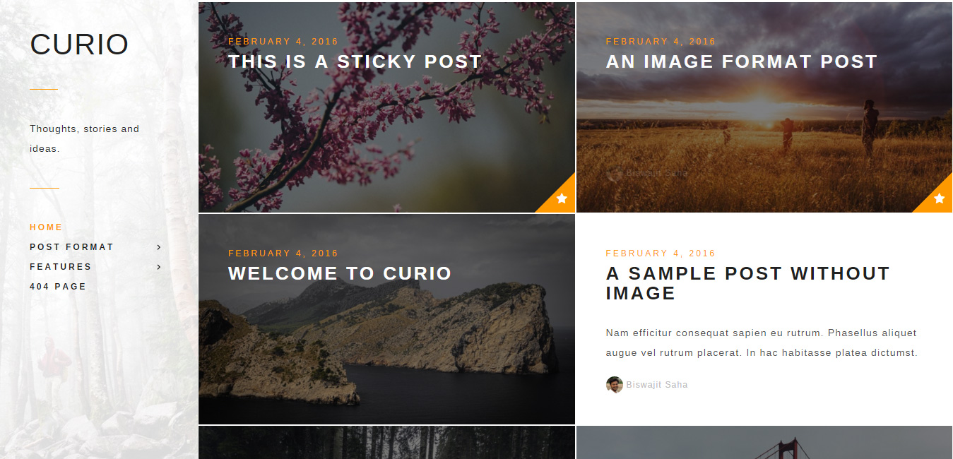 Curio - Responsive Minimal Blog Theme