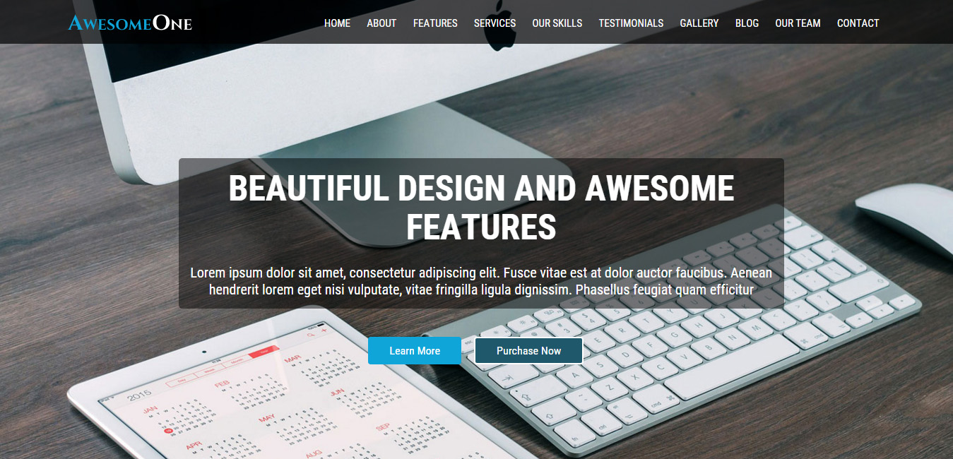 AwesomeOne - free business wordpress themes