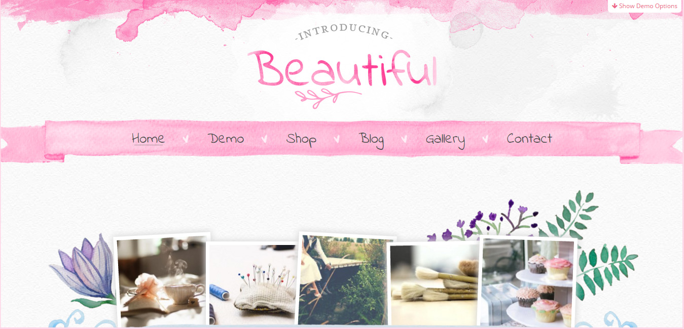 Beautiful Watercolor - Hand Painted WordPress Theme