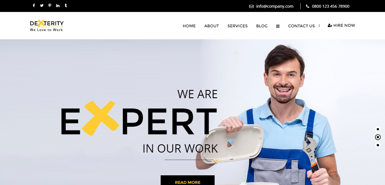 Dexterity - Responsive Construction WordPress Theme