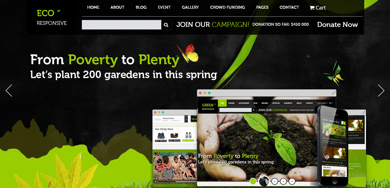 ECO Responsive green wordpress themes