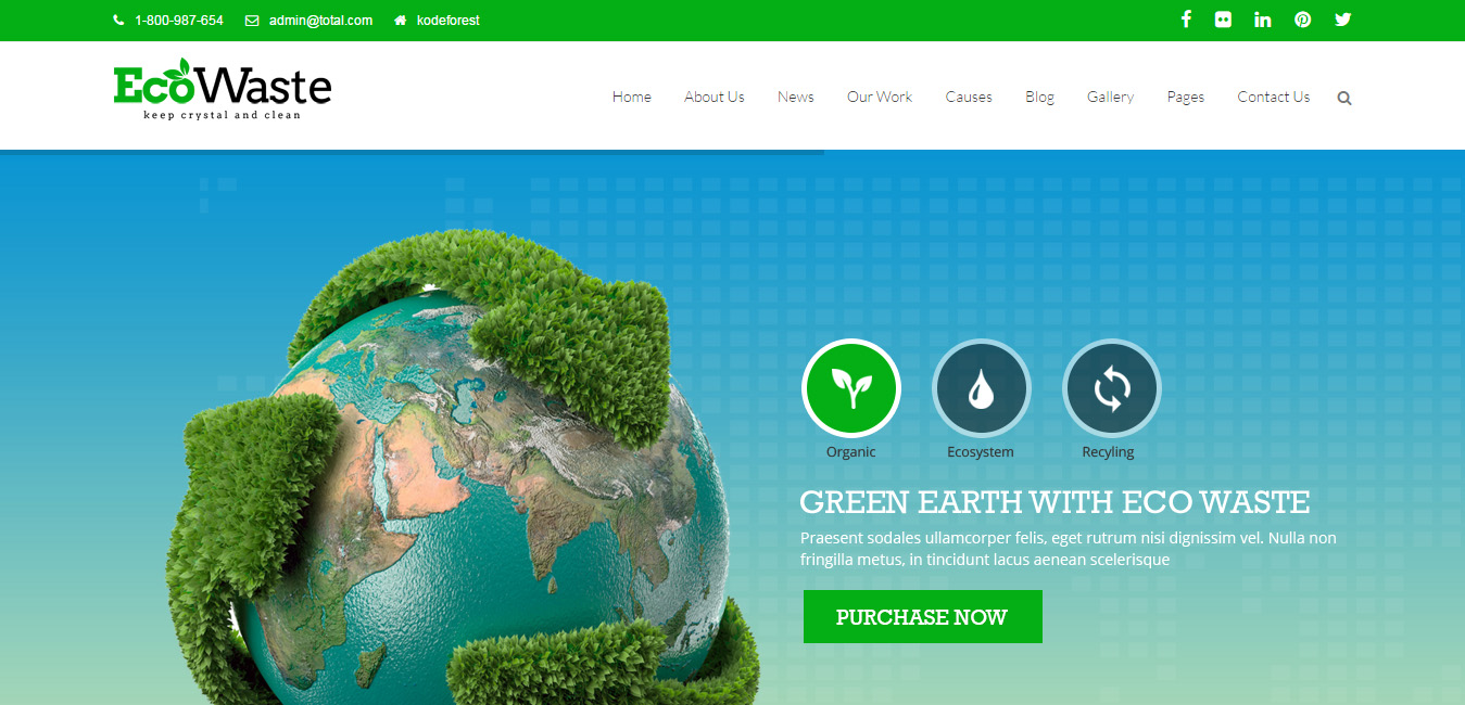 EcoWaste - Environmental WordPress Themes