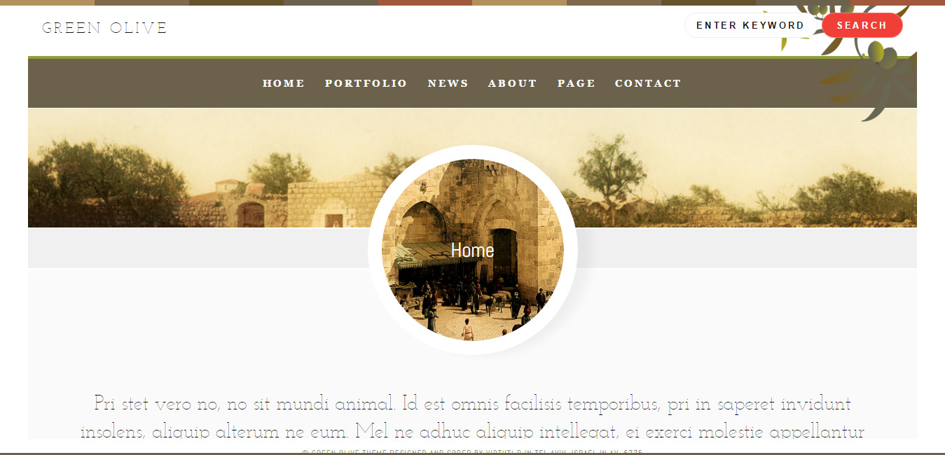 Green Olive Stylish Blog and Portfolio WordPress Theme