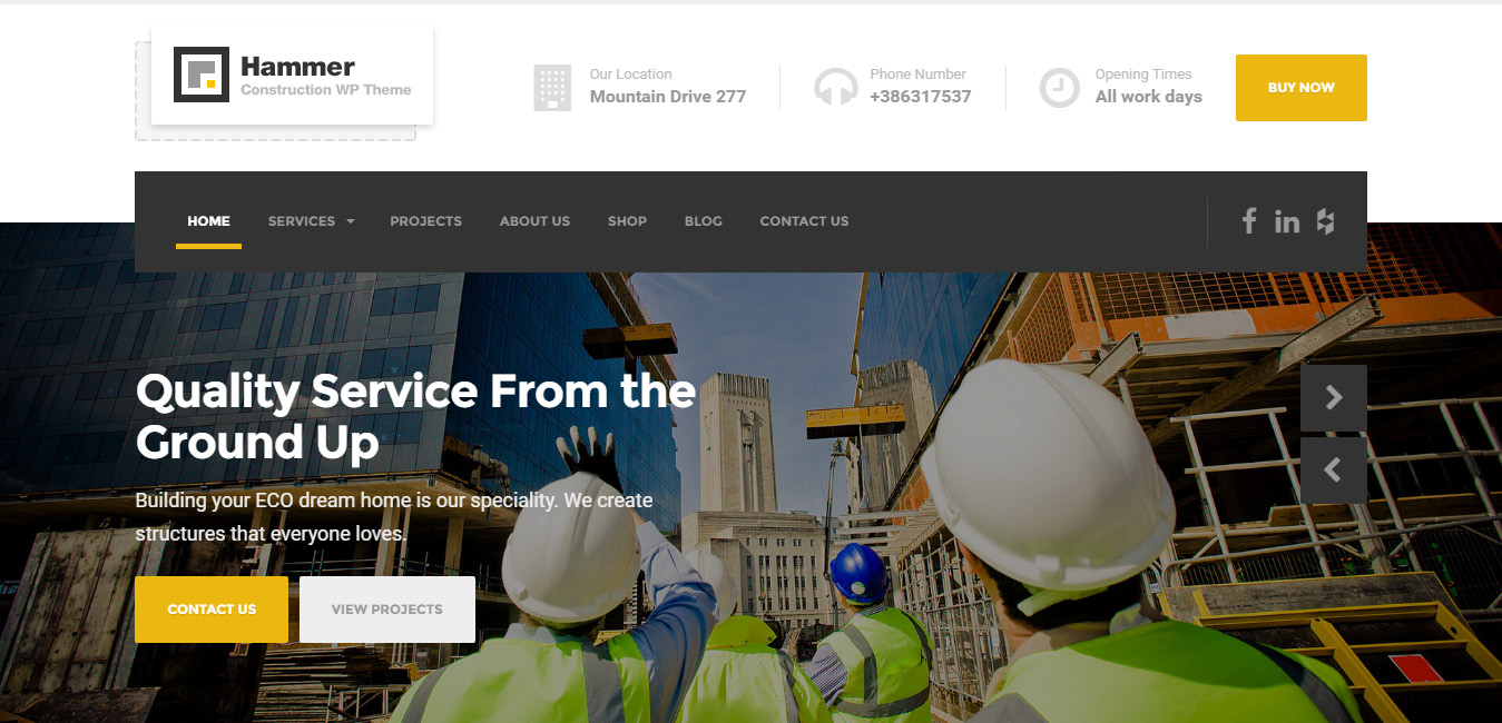 Hammer - Construction WordPress Theme