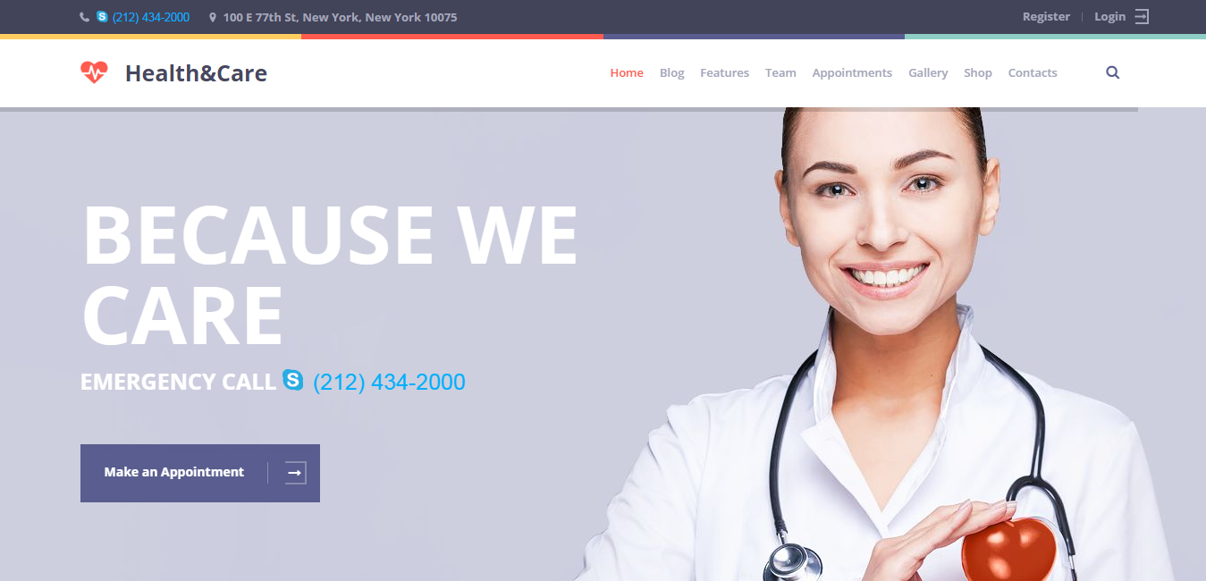 Health & Care - dentist WordPress themes