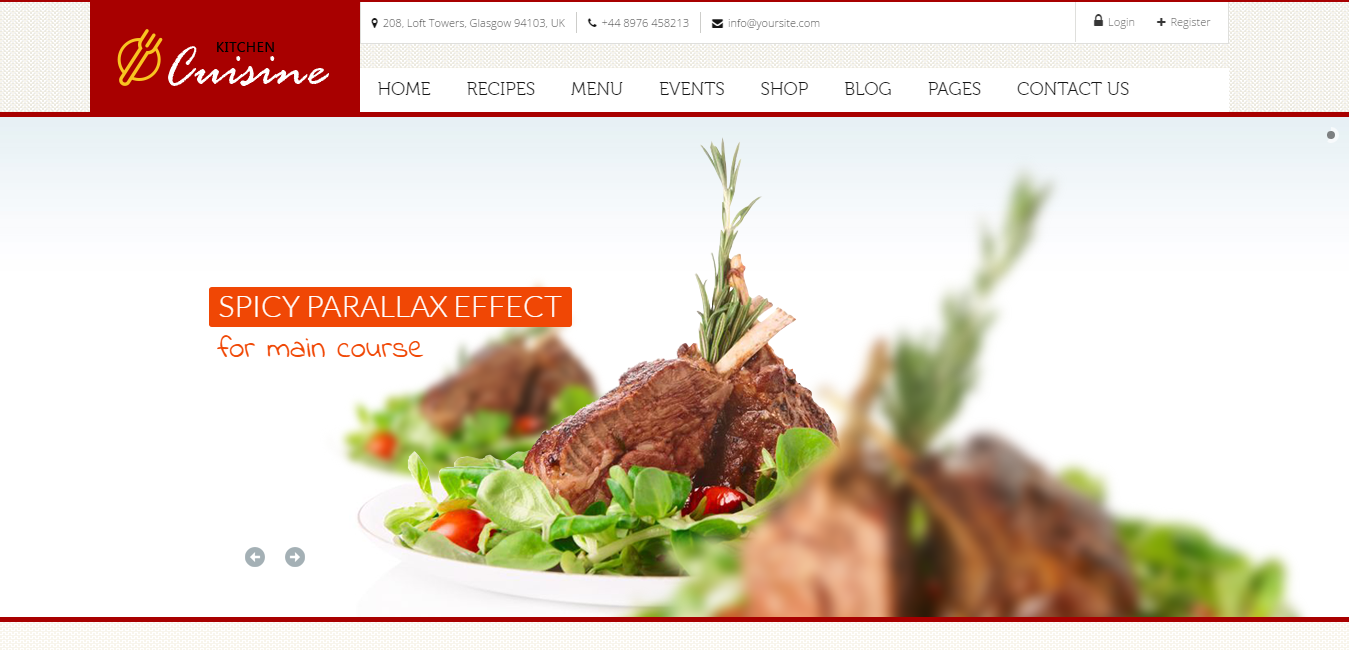 Kitchen Cuisine - Food Recipes WordPress Themes