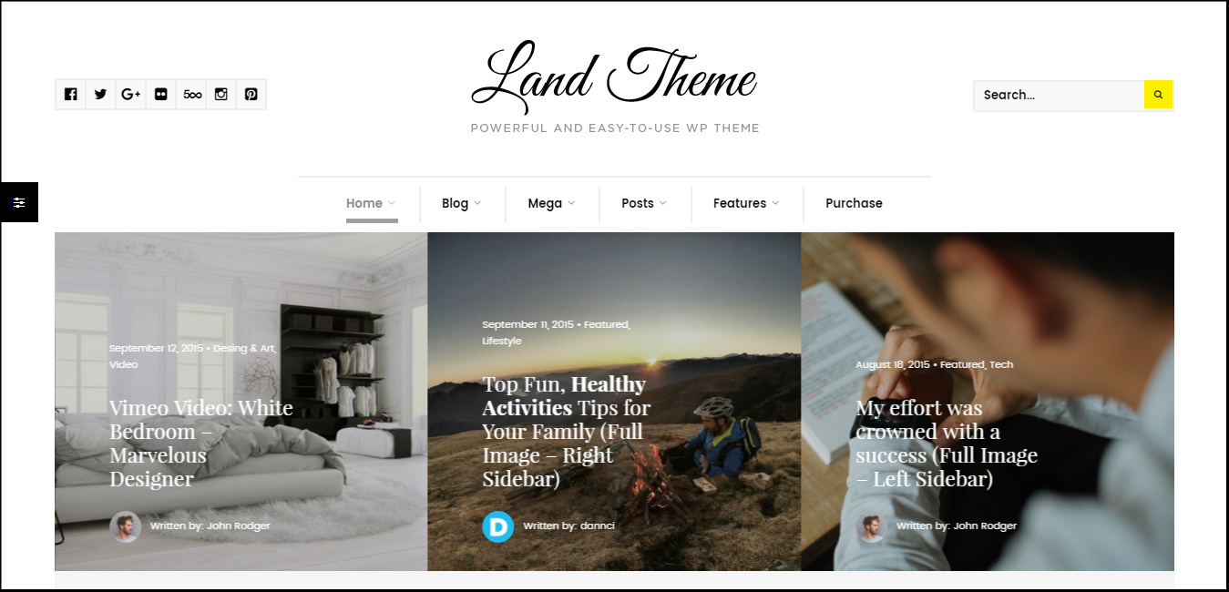 Land - Multi Topic Personal WordPress theme