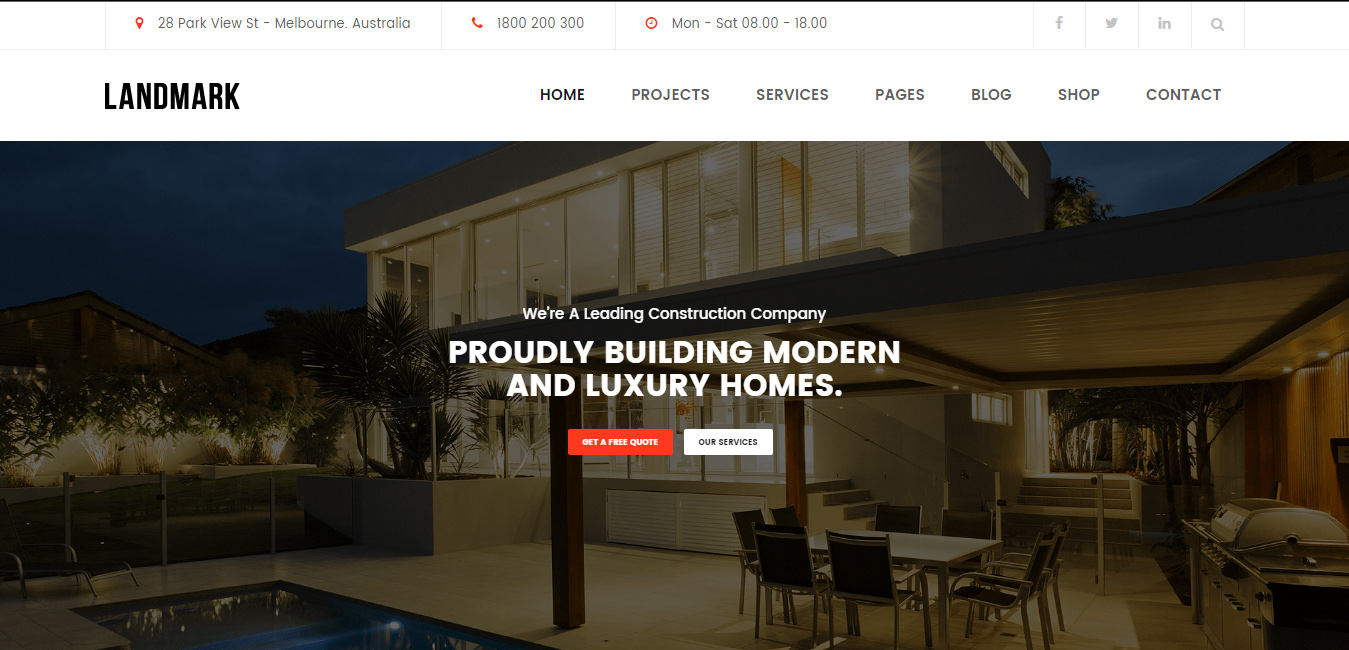 Landmark - Construction WordPress Theme