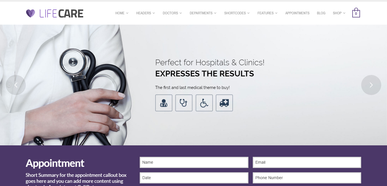 LifeCare - Responsive Medical WordPress Theme