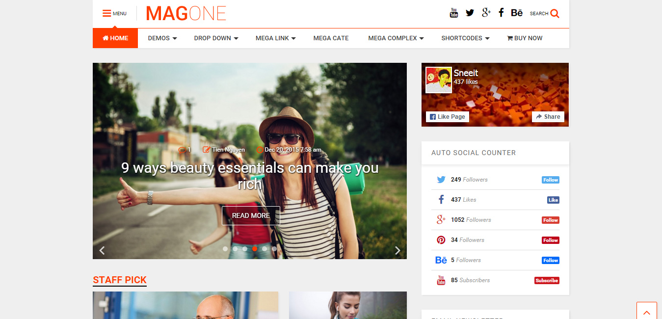 MagOne - Newspaper & Magazine WordPress Theme