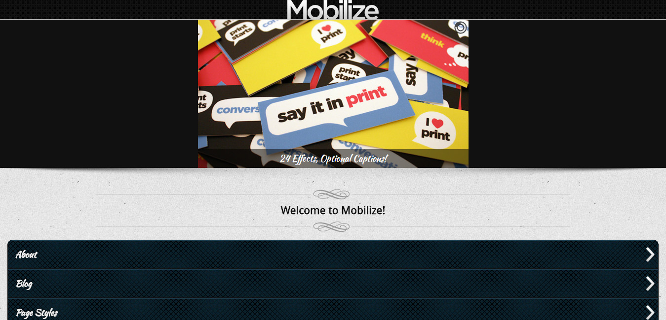Mobilize - jQuery Mobile WordPress Theme