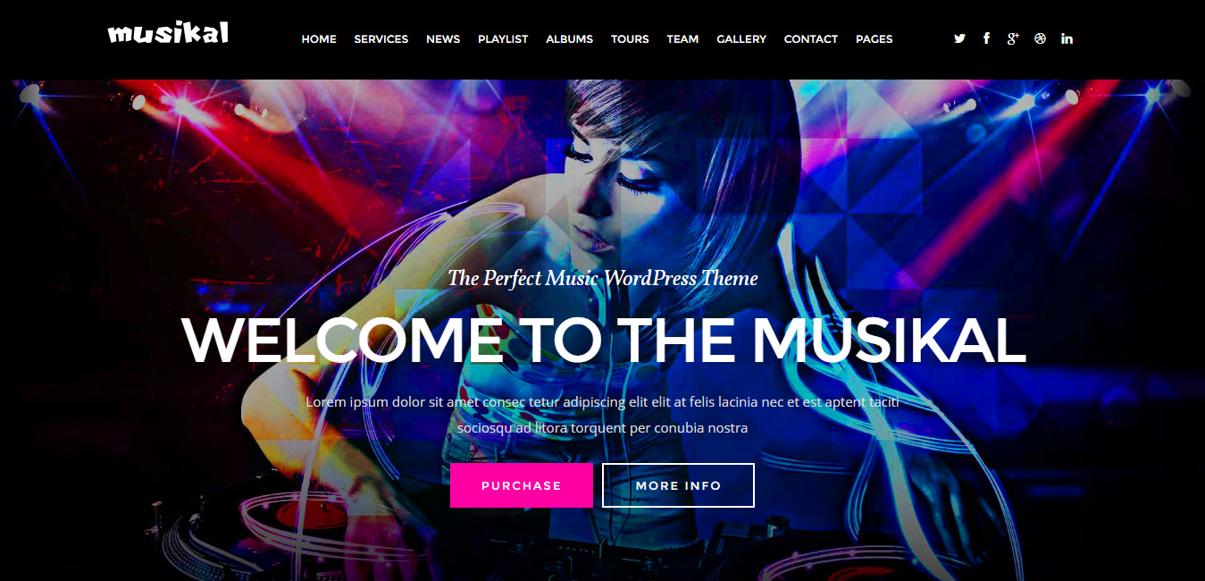 Musikal - OnePage Music WordPress Theme