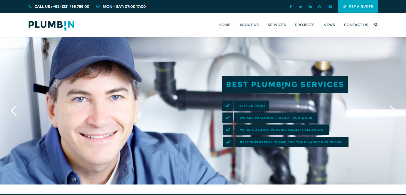 Plumbin - Plumbing Handy Business WordPress Theme