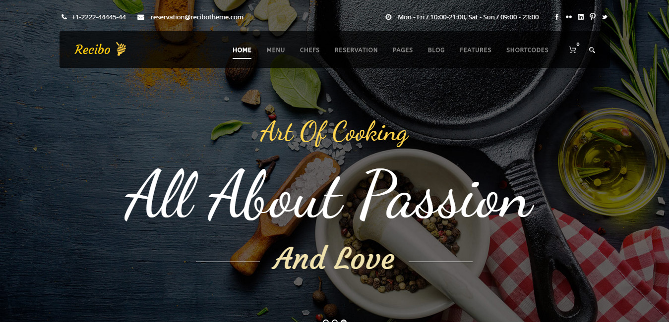 Recibo - Restaurant, Food, Cook WordPress Theme