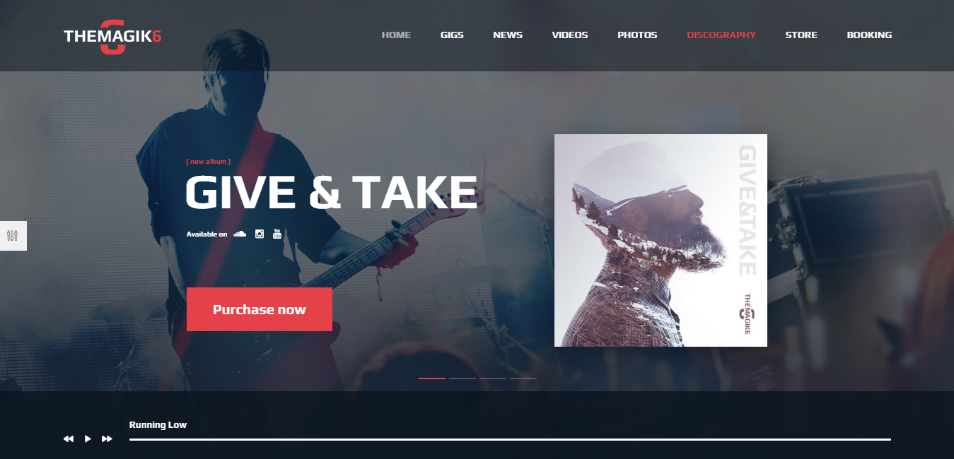 TheMagic6 - Music Band or Musician WordPress Theme