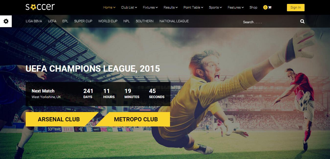 WP Soccer - Sport Team Clubs WordPress Theme