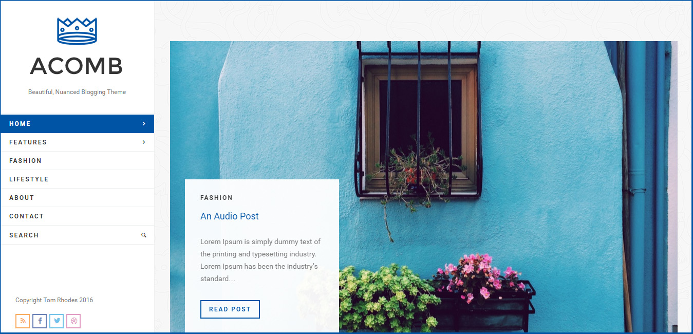 Acomb - Responsive Blogging WordPress Theme