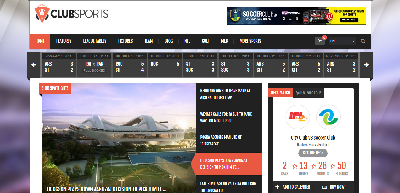 Club Sports - Football WordPress Themes