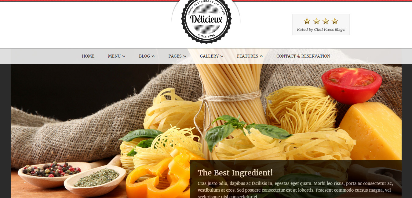 Delicieux - Cafeteria WordPress Themes