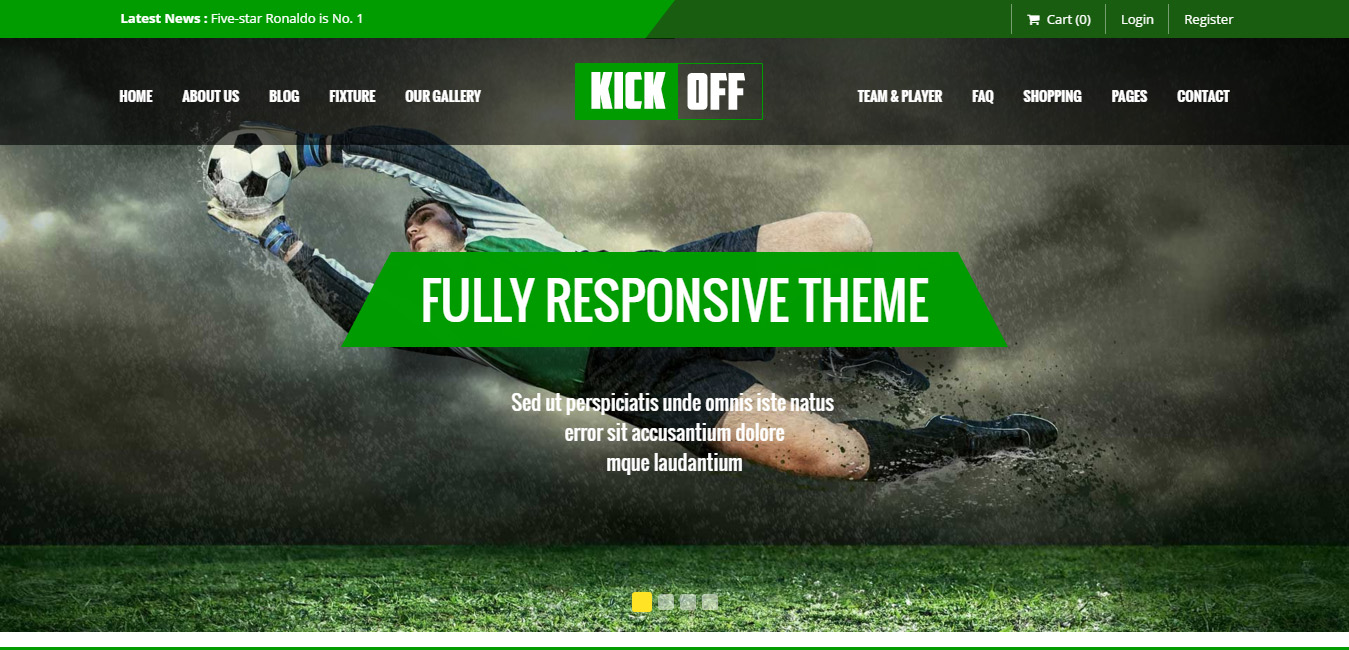 Kickoff Sports Club WordPress Theme