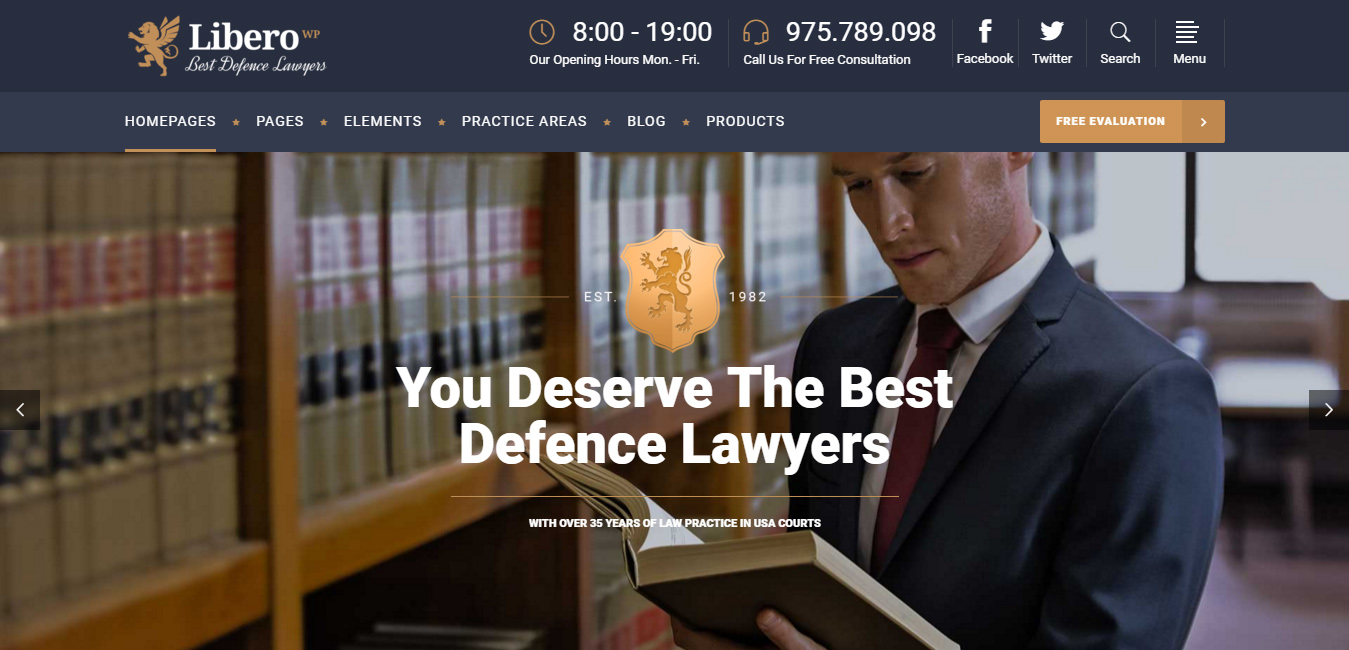 Libero - Lawyers and Law Firms WP Theme