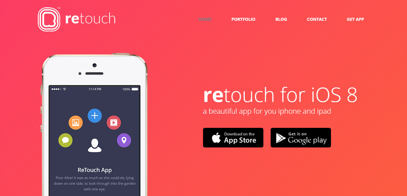 ReTouch - App WordPress Theme