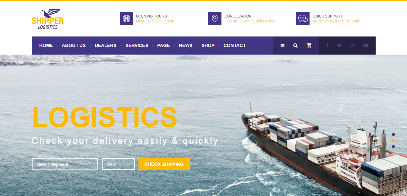 Shipper Logistic - Transportation WordPress Theme