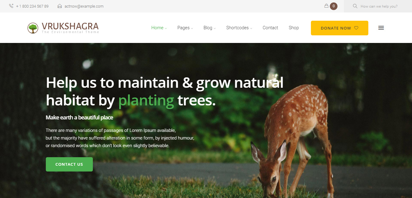 Vrukshagra - Environmental WordPress Theme