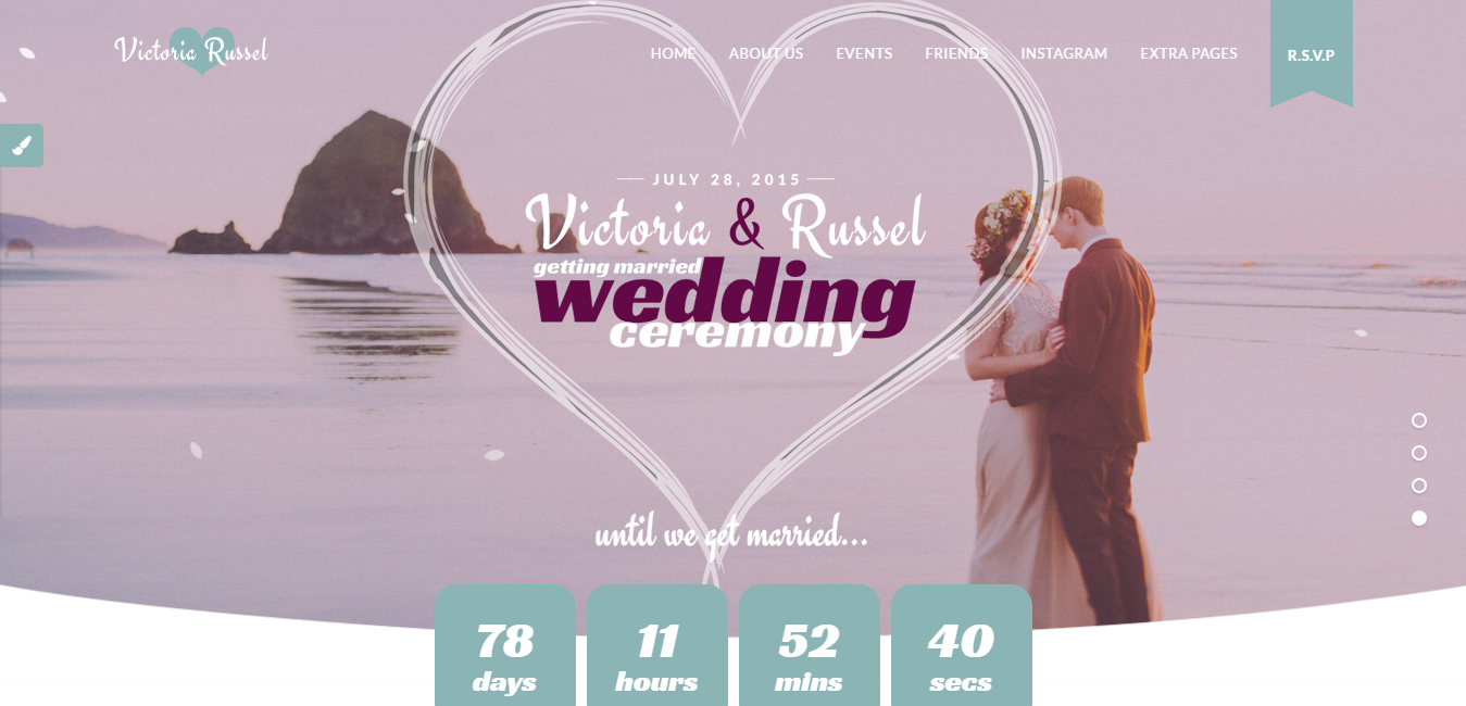 Wedding Fuchsia - WordPress Wedding Theme