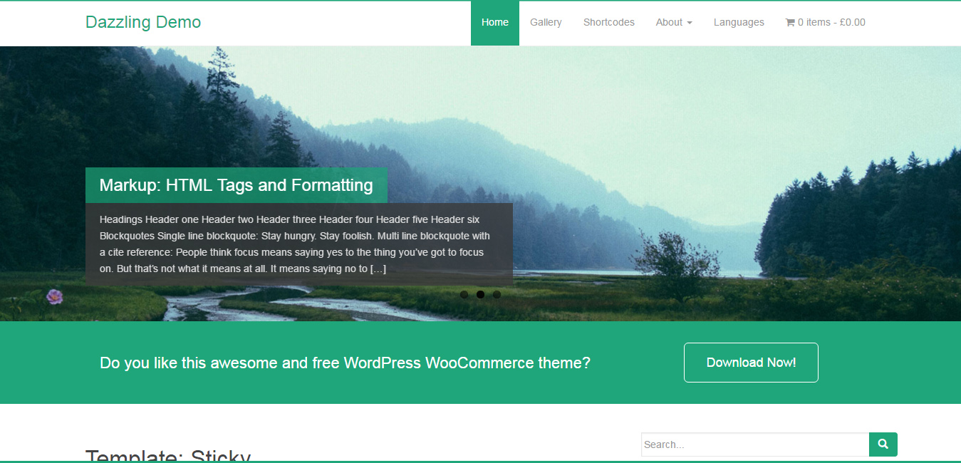 Dazzling - Free Flat Design WordPress Themes