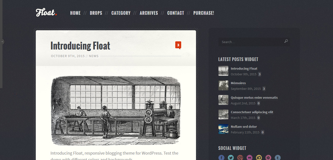 Float - Diary Style WordPress Themes