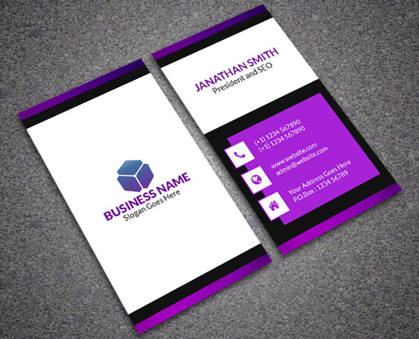 Violet Clean Corporate Business Card