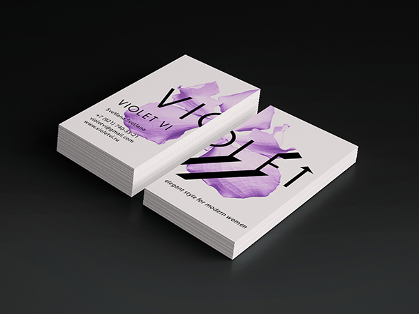 Violet Colored Flower Business Card