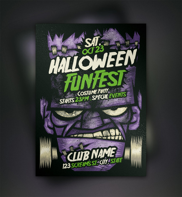 free-franky-halloween-flyer-template