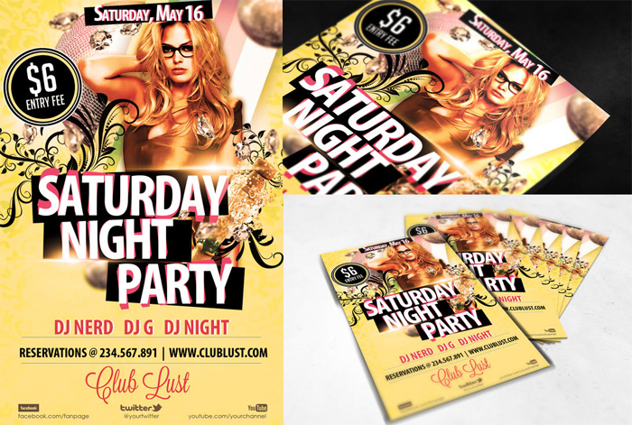 free-psd-flyer-saturday-night-party