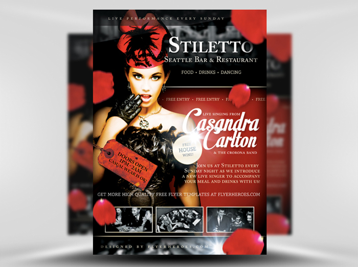 stiletto-free-singer-flyer-template