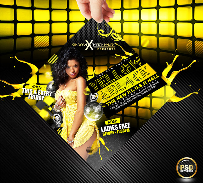 yellow-and-black-party-flyer-free-psd